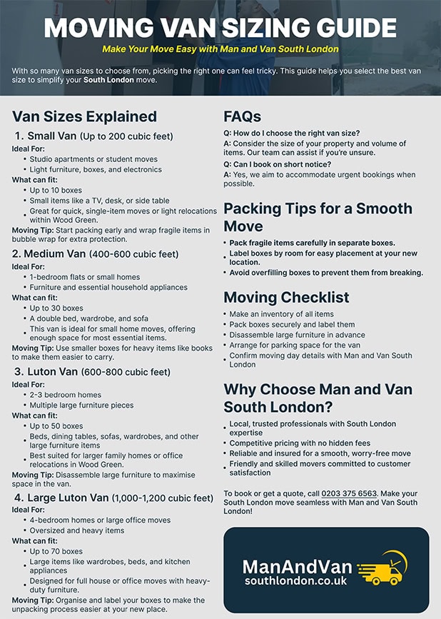 South London Van Sizing Guide