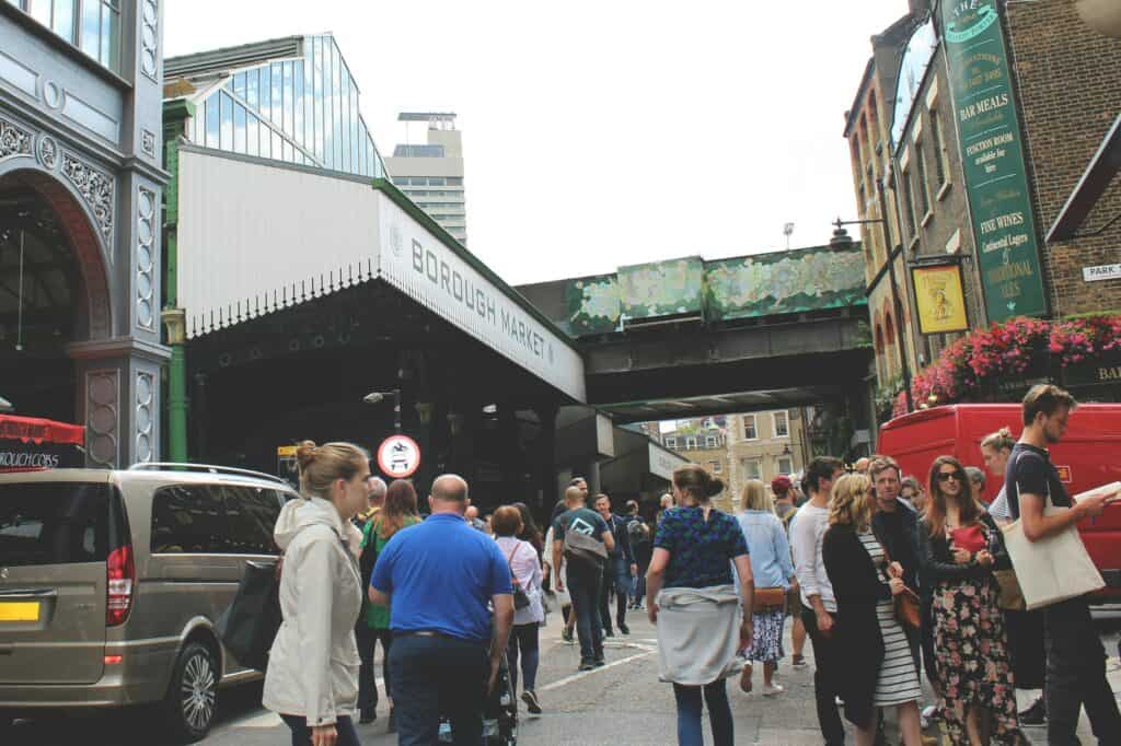 A borough market full of people
